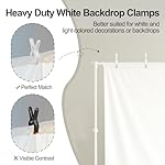 EMART 6 Pack White Heavy Duty Muslin Spring Clamps, 4.5 inch Photo Booth Backdrop Clips for Photography Studio - Image 5