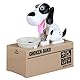 Hungriger Hund Spardose, Hungry Dog Sparschwein, Welpen-Sparschwein, Kinder Spardose Hund Frisst Geld, Münze Kaut Spardose, Münze Spardose Geburtstagsgeschenk für Kinder(Weiß)