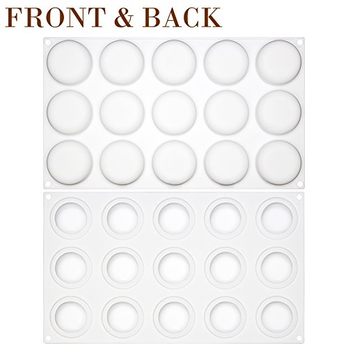 Funshowcase 15 Cavities Curved Round Stone Silicone Mold Tray Per Cavity 1.8X1.8X0.7Inch #TOP3