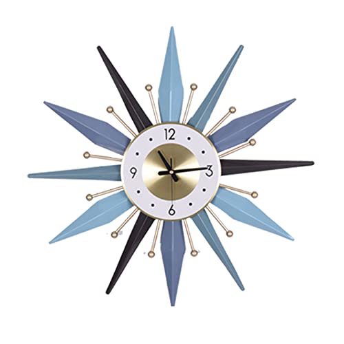 Zkp-Qswz 31In Starburst Wall Clock, Large Mid Century Sunburst Decorative Wall Clock, Silent Non Ticking Battery Operated Clock For Kitchen Living Room Decor #TOP16