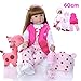 Produktbild Zaoyun Fashion 60CM Brown or Golden Hair hohe qualität wiedergeborenes Kleinkind Prinzessin mädchen Puppe Silikon Vinyl entzückende Lebensechte Baby Bonecas Bebe Puppe wiedergeboren (Goldenes Haar)