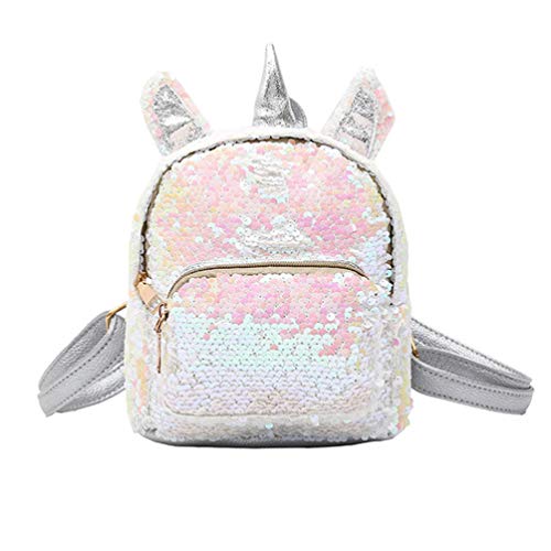 VALICLUD Mochila de Lentejuelas Unicornio Reversible con Purpurina de Viaje Informal