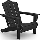 KINGYES Folding Adirondack Chair, HDPE All-Weather Folding Adirondack Chairs, Outdoor Patio Weather...