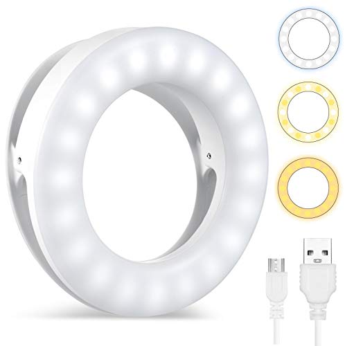 Whellen Selfie Light, Ring Light for Phone Laptop Tablets Camera Photography Video, Rechargeable