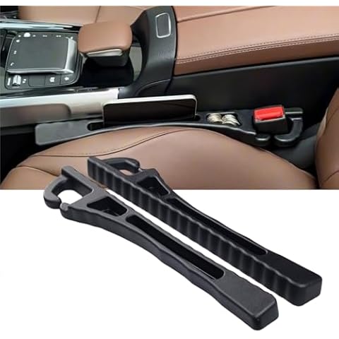 Aimery Car Seat Gap Filler Organizer, Universal Fit for Cars, Trucks, SUVs, Stops Keys, Phones, Coins, Great for Commutes, Families, Black, 2 Pack, Car Accessories Cover