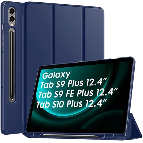 Image of Robustrion Cover for Samsung Galaxy Tab S9 FE+ / Tab S10 Plus /Tab S9 Plus 12.4 inch Cover Case with [S Pen Holder] for Samsung Tab S9 FE Plus / S9+ / S10+ Tablet Cover [Auto Sleep /Wake] - Navy