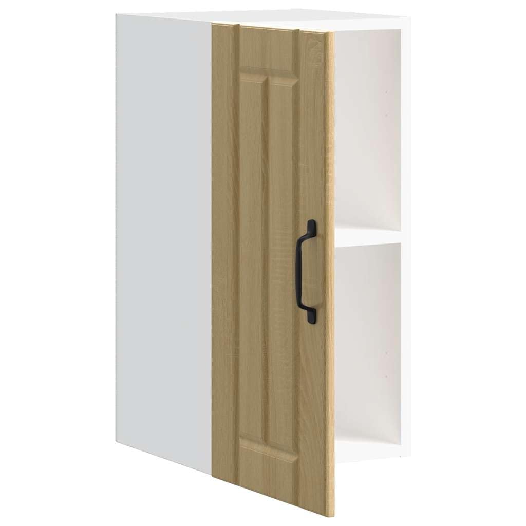 Küchen-Hängeschrank Lucca in Sonoma-Eiche, Wandschrank mit Glastüren, Küchenschrank zur Wandmontage aus Holzwerkstoff, 30 x 31 x 60 cm, kompakter Schrank für Küchenorganisation