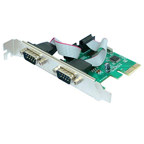 Pcie 2 Port Serial Expansion Card Pci Express To Industrial Db9 Serial / Rs232 Com Port Adapter 16C550 Uart Wch382 Chip For Desktop Pc Windows 10 With Low Bracket #TOP2