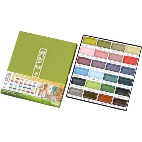 Kuretake GANSAI TAMBI Watercolor Paint Set 24 Colors II - Art Nouveau,…