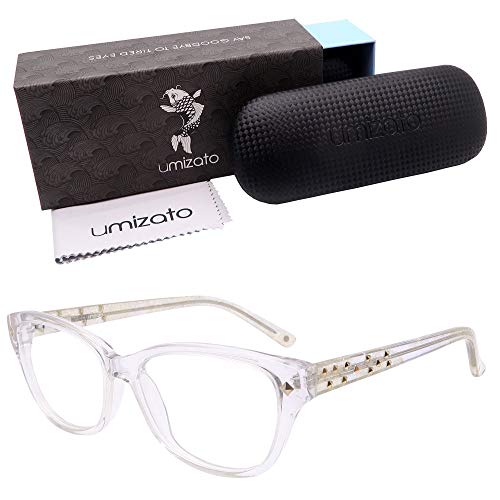 Best Cyber Deals 🔥 Umizato Blue Light Blocking Glasses for Women - Handcrafted Computer Eyewear, Protect Your Eyes from Digital Screens, Sleep Better, UV Blocker, Anti-Glare Filtering, Relieves Strain (Antalya Crystal)