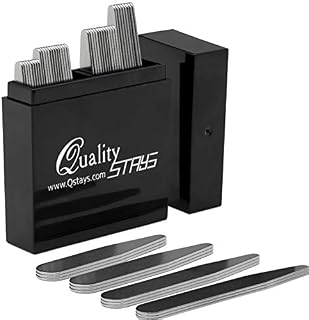 40 Metal Collar Stays- 4 Sizes in a Box for Men