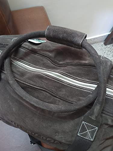 Image of Country Road Unisex suede leather Duffle /Gym Bag (Brown, Large)