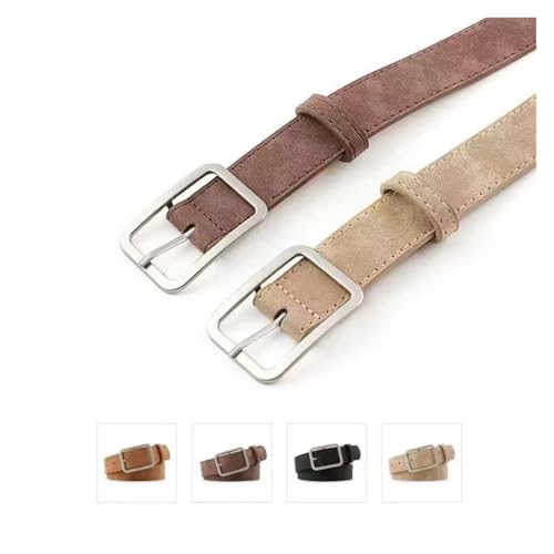 Simple and multifunctional rectangular buckle imitation leather belt, retro student men's and women's belt2