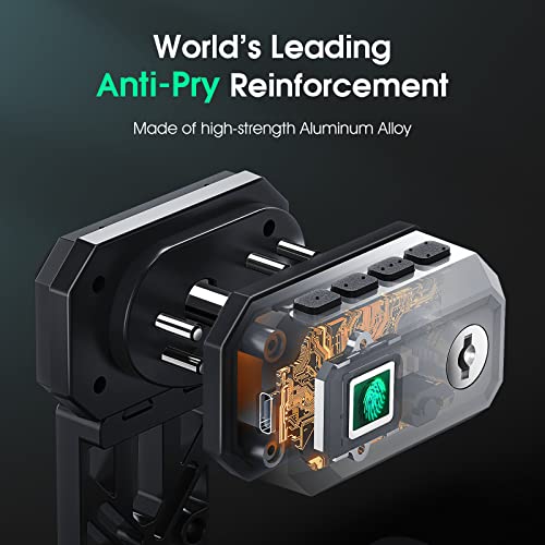 Ainiro Biometric Gun Trigger Lock - Advanced Fingerprint Gun Lock For Pistols Rifles Shotguns, World's First Quick Release Combination Trigger Lock For Handguns With Display Stand, Fits Most Firearms #TOP1