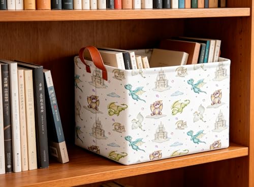 Image of CLOCOR Rectangular Storage Bin,Waterproof Books Box,Gift Basket(Dinosaur)