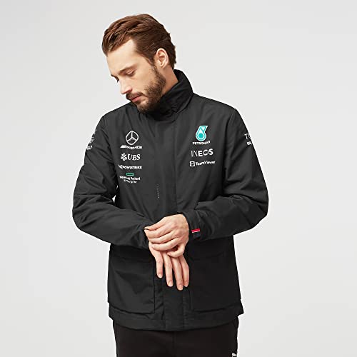 Mercedes Amg Petronas Formula One Team - Official Formula 1 Merchandise - 2022 Team Rain Jacket - Black - M #TOP6