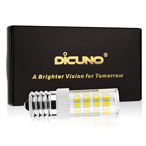 Dicuno E17 Led Bulb, Appliance Bulbs, Microwave Oven, Stovetop Light, 4W 400Lm, Daylight White 6000K, Non-Dimmable 40W Equivalent Replacement For Incandescent Bulb, 6-Pack #TOP6