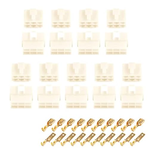 Glarks 180Pcs 6.3mm 8 Pin Way Electrical Automotive Wire Connector Male Female Socket Plug and Terminals Kit for Motorcycle, Bike, Car, Boats (10Set 6.3mm 8P)