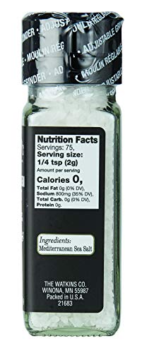 Watkins Mediterranean Sea Salt Grinder, 5.3 Ounce,(Pack Of 3) #TOP1