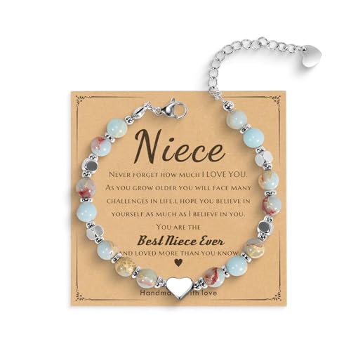Freeunfet Beaded Bracelets for Women Natural Stone Bracelets Jewelry Stress Relief Gifts For Women Gifts For Niece