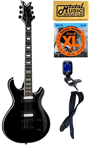 Dean Icon Select Solid-Body Electric Guitar, Classic Black, Bundle #TOP26
