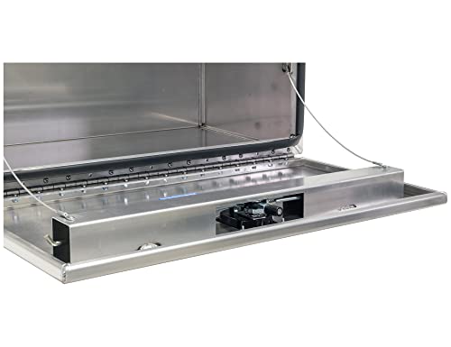 Image of Buyers Products 1706405 Pro Series Underbody Truck Box With 3-Point Compression Latch, Smooth Silver Aluminum, Made in the USA, 18 x 18 x 36 Inches, Truck Tool Box For Storage & Organization