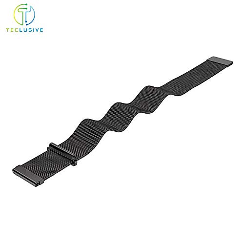 Image of T TECLUSIVE Magnetic Metal Chain Strap 22mm Compatible for Galaxy Watch 3 45mm | Galaxy Watch 4.6cm Gear S3 Frontier | Amazfit GTR | Adjustable Magnetic Band (Black)