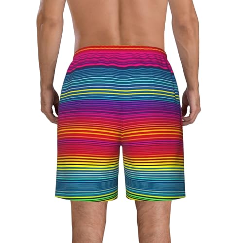Rainbow Pattern Print Stylish Beach Shorts Swim Trunks Lightweight Breathable Summer Outdoor Activities3