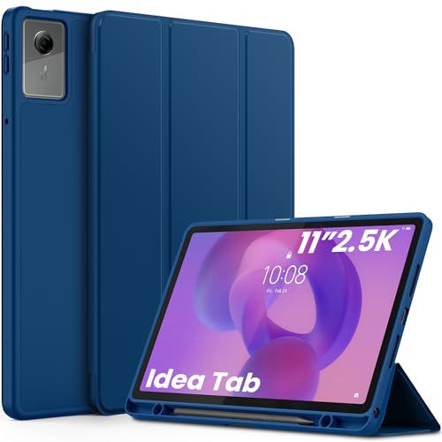 EasyAcc Hülle für Lenovo Idea Tab 11 Zoll Tablet 2025 mit Stifthalter TB-336ZU TB-336FU Ultra Dünn mit Standfunktion Slim PU Leder Schutzhülle (Meerblau)