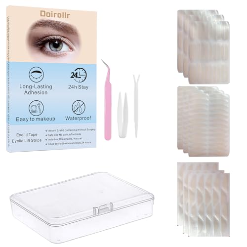 Doirollr Eyelid Tape 920 Pcs| Eyelid Lifting Stripes for Hooded Eyes | Invisible Correcting Tape for Droopy Eyes | Multiple Sizes for All Eye Shapes | Self-Adhesive, Easy to Apply