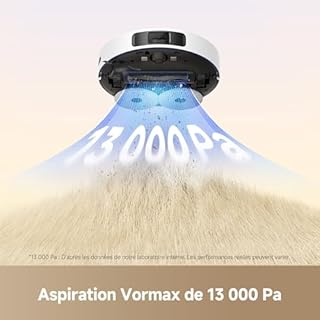 dreame L10s Pro Gen 3 Robot Aspirateur, 13 000 Pa, Système de Lavage des Sols DuoScrub, Serpillière à Levage Automatique de 7 mm, Puissant Nettoyage des Tapis/Moquette, Batterie 5 200 mAh