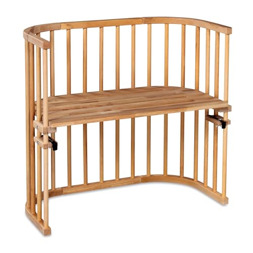 babybay Original Beistellbett aus massivem Buchenholz für Tag und Nacht I Kinderbett Höhe verstellbar & umweltfreundlich I mitwachsendes Babybett (Kernbuche geölt)