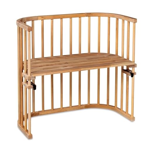 babybay Original Beistellbett aus massivem Buchenholz für Tag und Nacht I Kinderbett Höhe verstellbar & umweltfreundlich I mitwachsendes Babybett (Kernbuche geölt)