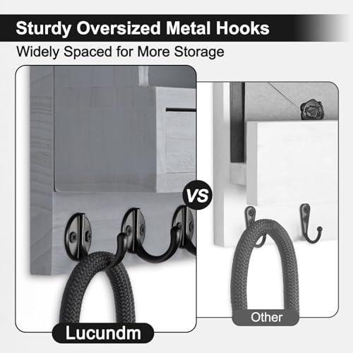Lucundm Key Holder Wall Mount, Mail Holder with Storage Drawer by Lucundm - Used condition - Image 5