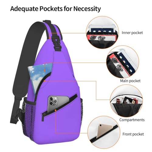 Mochila unisex ligera color lila sólida para senderismo y uso casual miniatura 4