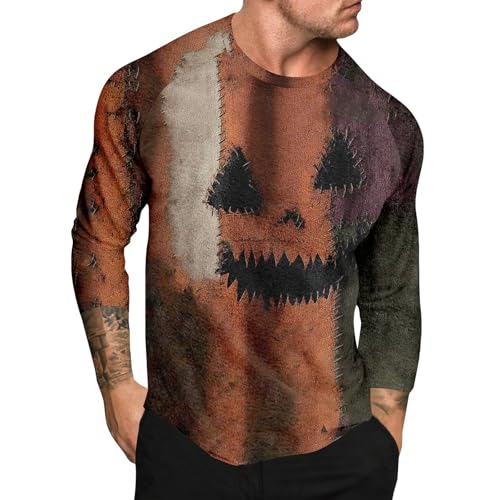 FlekmanArt Mens Long Sleeve Shirts Casual Gradient Color Loose Pullover Graphic Tee Shirts Fall Fashion Athletic Sweatshirts