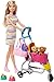 Produktbild Barbie GHV92 - Hundebuggy Spielset mit Blonder Puppe (ca. 30 cm), 2 Hündchen, einem Buggy für die Hündchen und Zubehör, Spielzeug Geschenk für Kinder von 3 bis 7 Jahren