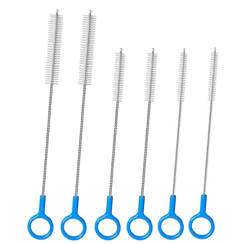 Straw Cleaner Brush Set Multi-Size(10+12 Inch),Heavy Duty Straw Brush Cleaner with 3mm Thick Steel Wire,Straw Cleaning Brush with Flexible 2mm Steel Wire for Baby Bottle and Bendable Straws,6 Pcs.