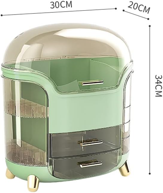 Transparent Cosmetics Storage Box Desktop Makeup Mask Drawer Multifutional Travel Cosmetics Storage Box (Color : Gray, Size : 30 * 34cm) (Gray 30 * 34cm) image 4