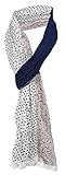  ohne Markenname gecrashter Schal in marine blau weiss rot grau braun geblümt gepunktet gemustert - Gr. 180 x 50 cm