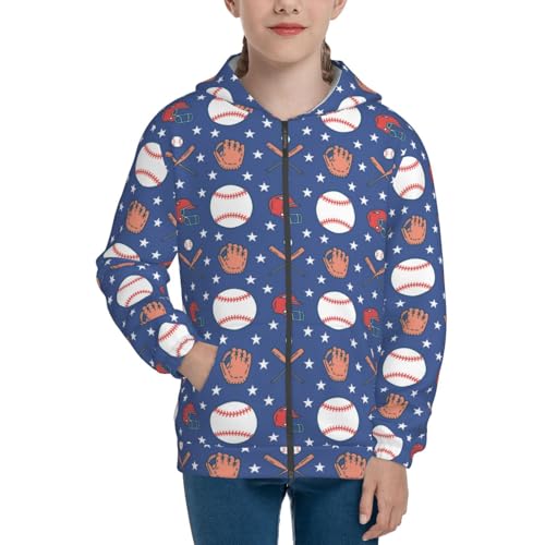 Balls Gloves Bat Helmet Kids Pullover Hoodies Boys Zip Up Sweatshirts Girls Athletic Clothes with Pocket3