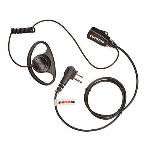 D Shape Earpiece Headset Ear Hanger with PTT Mic compatible with Motorola Radio DP1400 CP200 CP040 GP300 GP88 CLS1110 XT420 XT460 XTNi DTR VL50