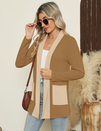 Image of Micoson Long Sleeve Lightweight Thin 2025 Summer Cardigan for Women Casual Loose Fit Kimono Cover Up with Pockets