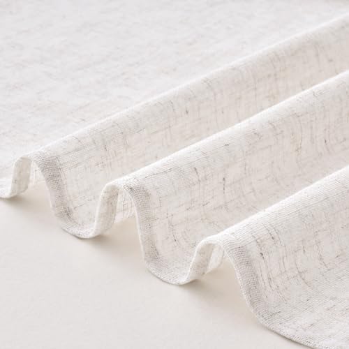 Woaboy Leinen Gardinen Vorhänge Ösen 2er Set 140x200cm Reines Weiß – Ansicht 6