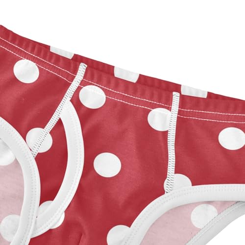 Boys Cotton Briefs Underwear White Polka Dots On Red Toddler Boy Cotton Underwear Toddler 3t Underwear Boy4