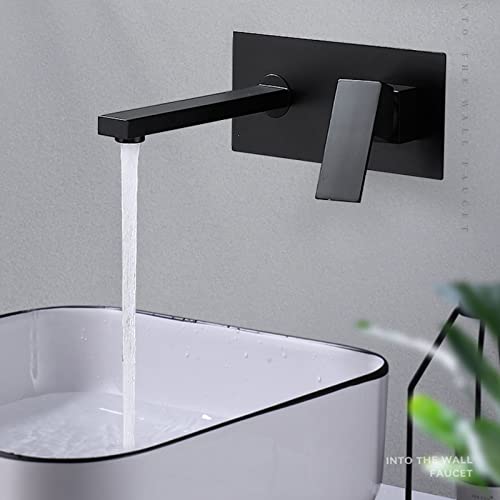 Robinet lavabo salle de bain noir mural pour un entretien facile - 3