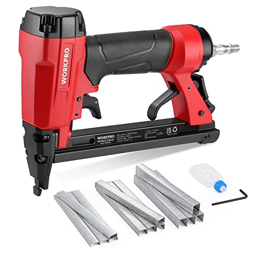 WORKPRO Air Staple Gun with 1500pcs Staples, Type 8016, 21GA