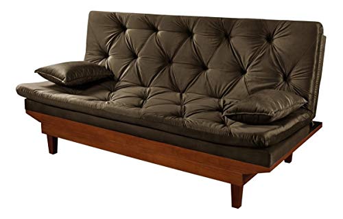 Sofa Cama Reclinavel Caribe Com Duas Banquetas Rubi Suede Cappuccino