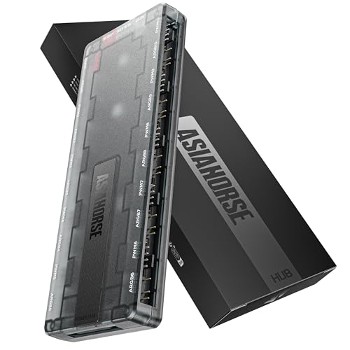 AsiaHorse UMBRA ARGB Hub, 10 Independent 5V 3-Pin Channels, Exclusive Software with DIY Lighting Effects, Supports Asynchronous Dual-Zone Lighting & Canvas Mode, Compatible with ARGB Fans/Cables/Strip