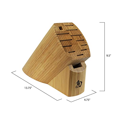 Shun Cutlery 13-Slot Bamboo Knife Block, Made From Tough, Sustainable Bamboo, Authentic, Japanese Universal Knife Block, Knife Holder For Kitchen Counter #TOP1